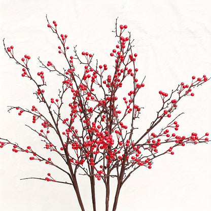 BerryGlow Bessenstelen – 4 Stuks Glanzende Kunsttakken voor Feestelijke Decoratie