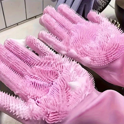 Siliconen Afwashandschoenen Met Geïntegreerde Borstels Voor Efficiënte Keukenreiniging