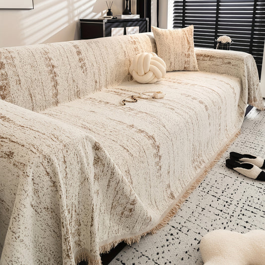 Boheemse Chenille Bankhoes – Zachte Antislip Sofahoes met Olieverfprint