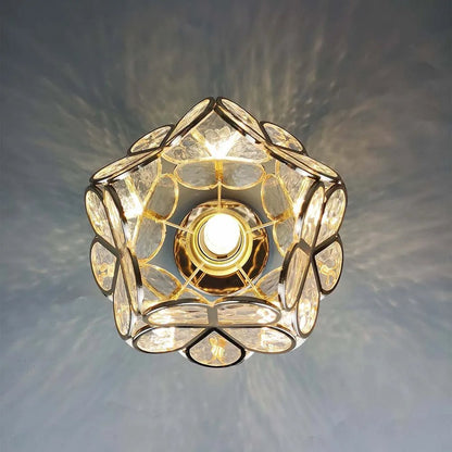 Luxe Plafondlamp Met Bloemvormig Design En Glazen Details