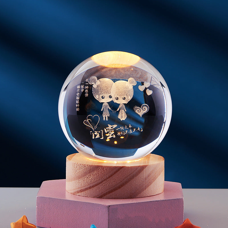 3d led nachtlamp met kristallen ontwerp