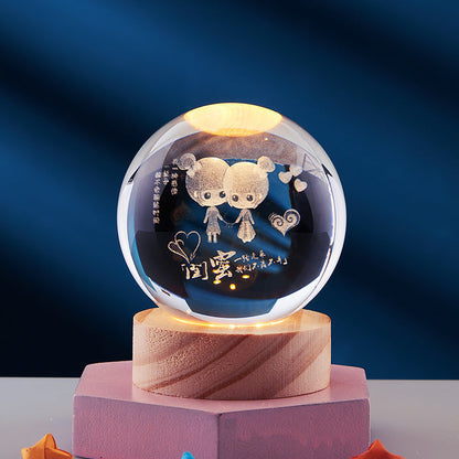 3d led nachtlamp met kristallen ontwerp