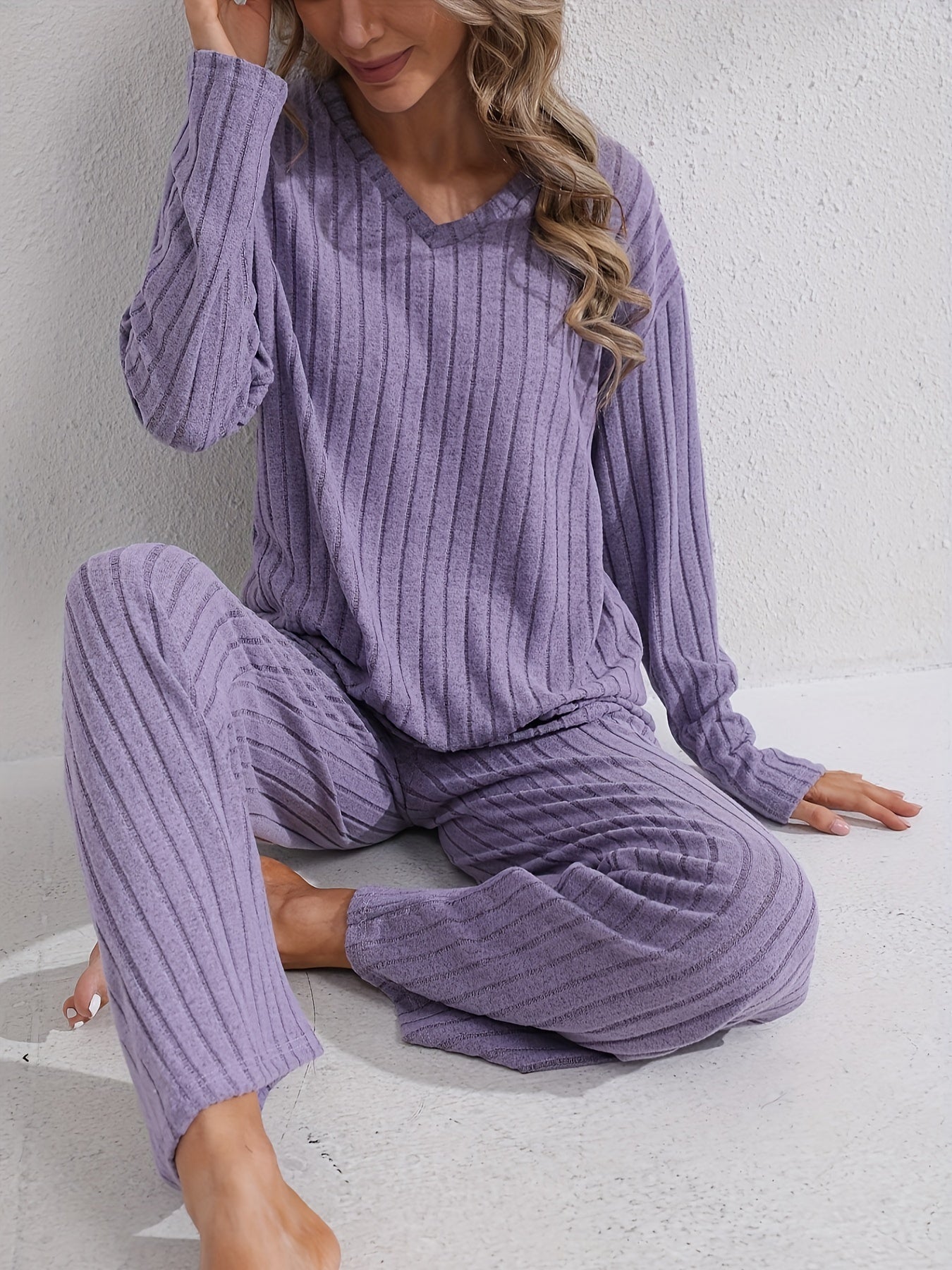 Comfortabele Dames Loungeset met Lange Mouwen en Broek