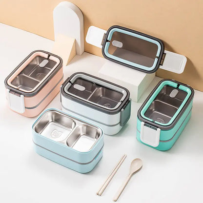Lunchbox Met Twee Lagen En Veilige Sluiting