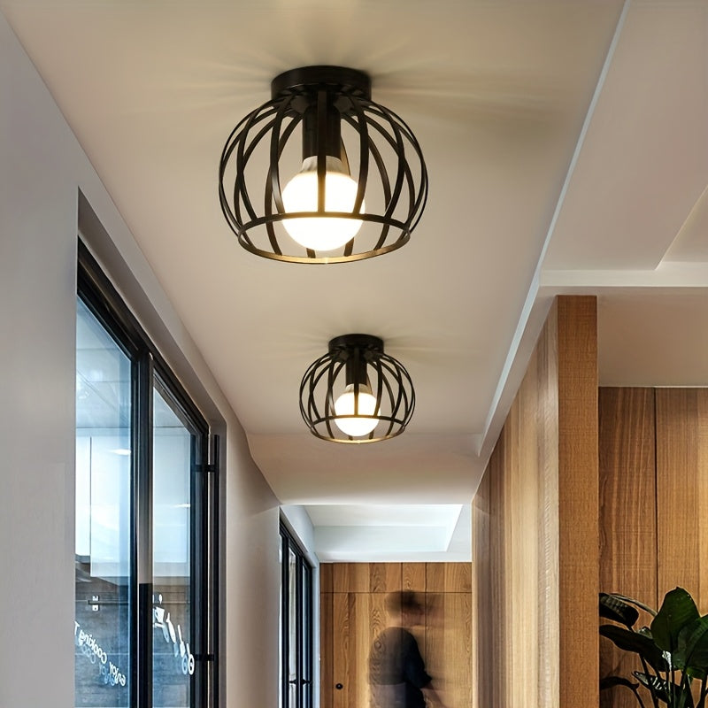 CageGlow Plafondlamp – Moderne Industriële Semi-Flushmount met E27 Fitting
