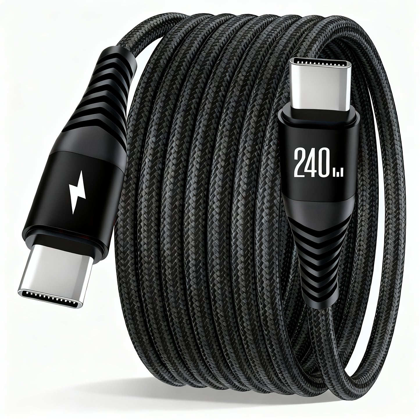 Gevlochten USB‑C Kabel met Snelladen (240W)