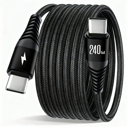 Gevlochten USB‑C Kabel met Snelladen (240W)