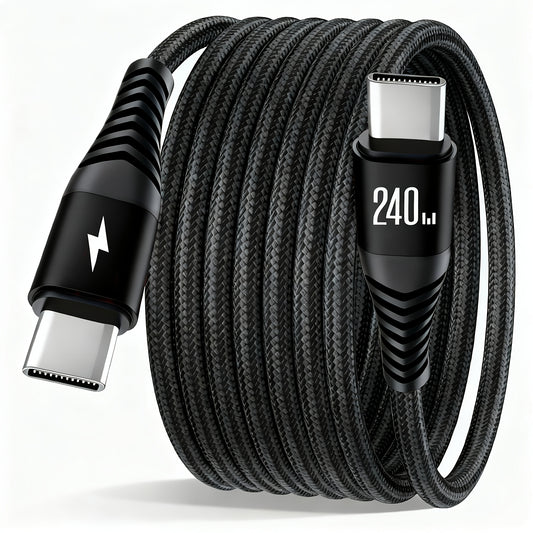 Gevlochten USB‑C Kabel met Snelladen (240W)