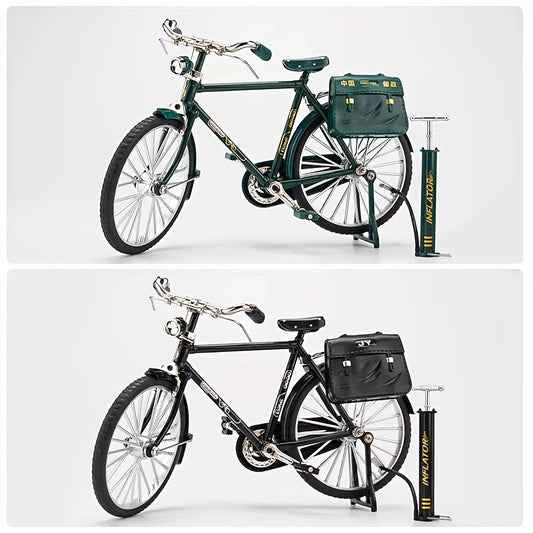 Miniatuur vintage fiets bouwset van aluminium