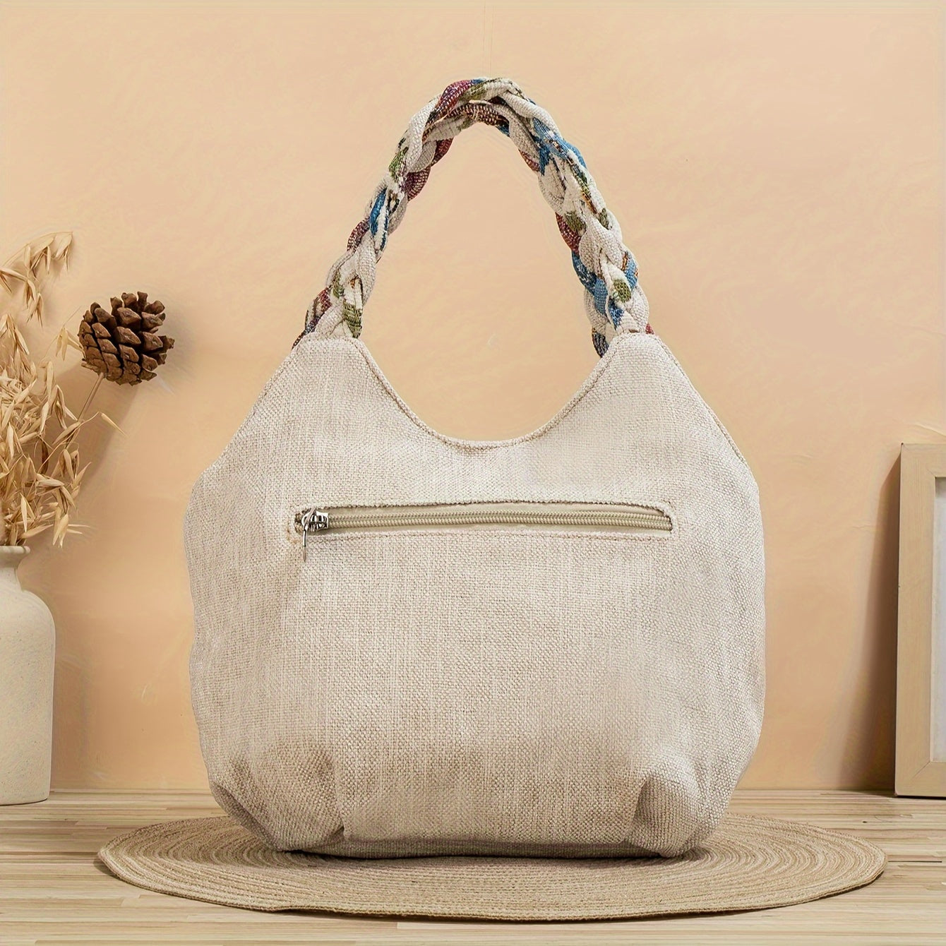 Boheemse Handgemaakte Handtas – Decoratieve Bloem Tote