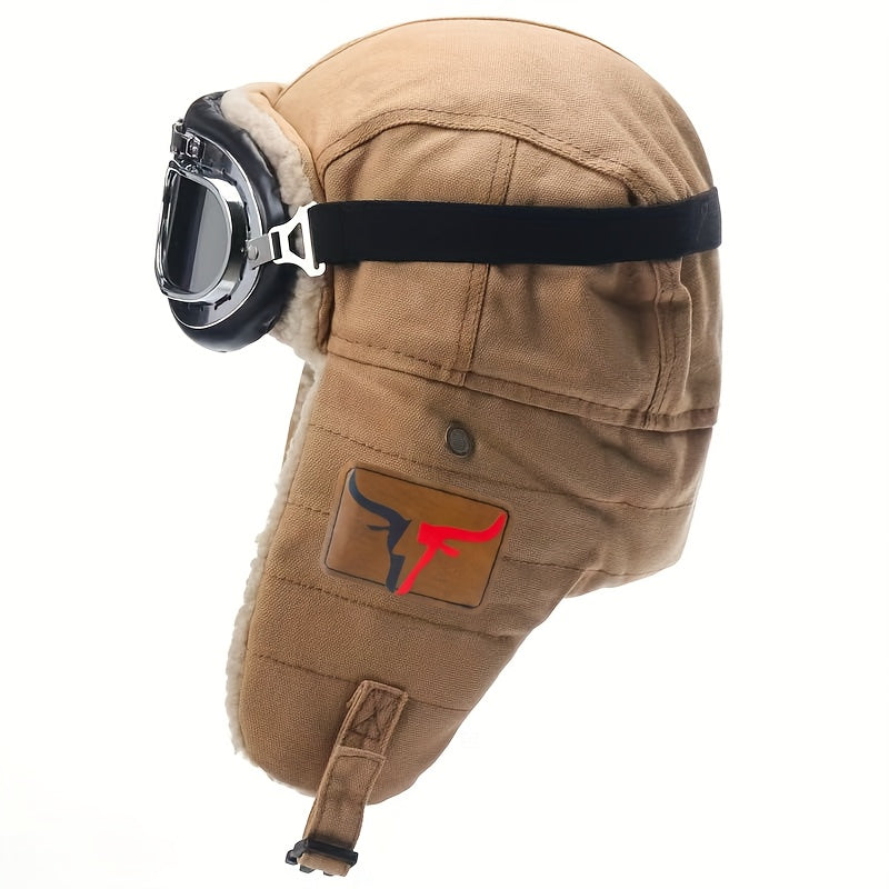 Gevoerde Skihelm met Bril – Warm en Winddicht voor Outdoorgebruik