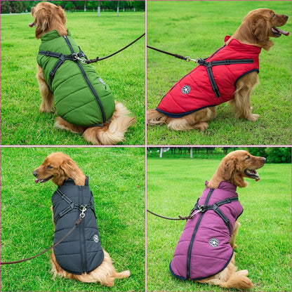 Warme 3-in-1 Hondenjas met Geïntegreerd Harnas en Ritssluiting