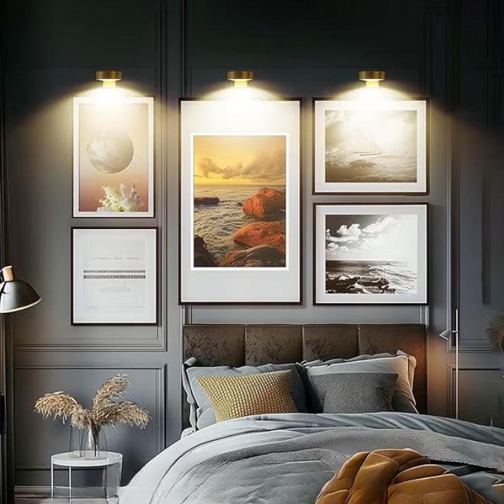 Draadloze LED Schilderijlamp Met Magnetische Bevestiging Voor Kunstwerken En Foto's
