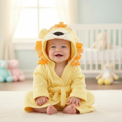 Zachte Babybadjas met Capuchon en Schattige Dierenoortjes