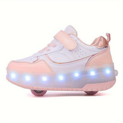 Kindersneakers Met LED Verlichting En Uitneembare Wieltjes