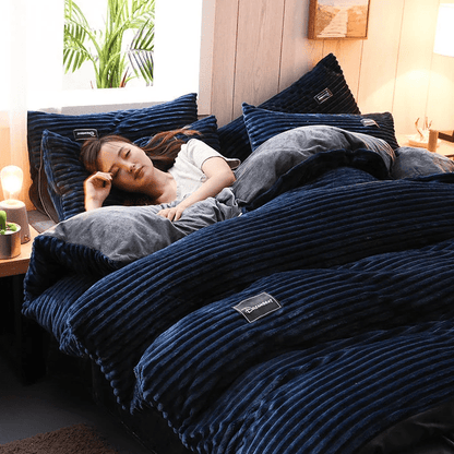 Warme Winter Beddengoedset van Koraalfleece en Fluweel