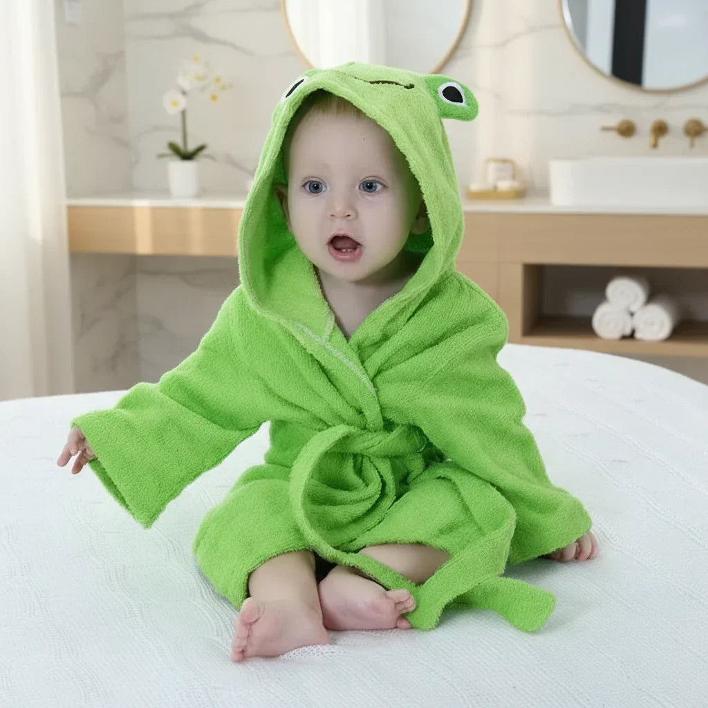 Zachte Babybadjas met Capuchon en Schattige Dierenoortjes