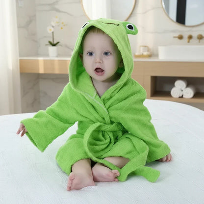 Zachte Babybadjas met Capuchon en Schattige Dierenoortjes