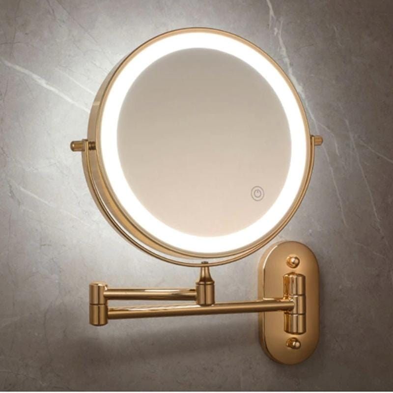 Dubbelzijdige LED Make-up Spiegel met Vergroting en 360° Rotatie