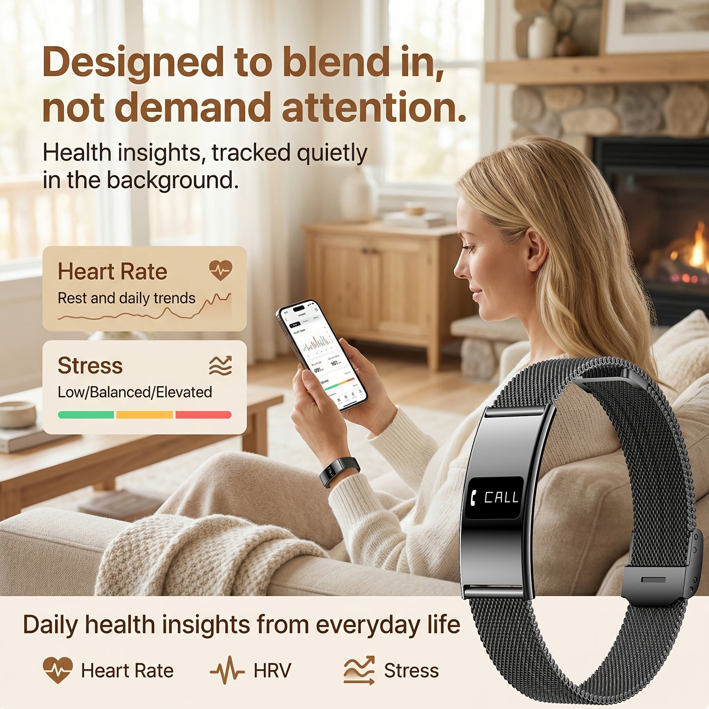 Ultradunne Smartwatch met 2,8 mm Behuizing, IPX8 Waterbestendigheid en Multifunctionele Gezondheidsfuncties