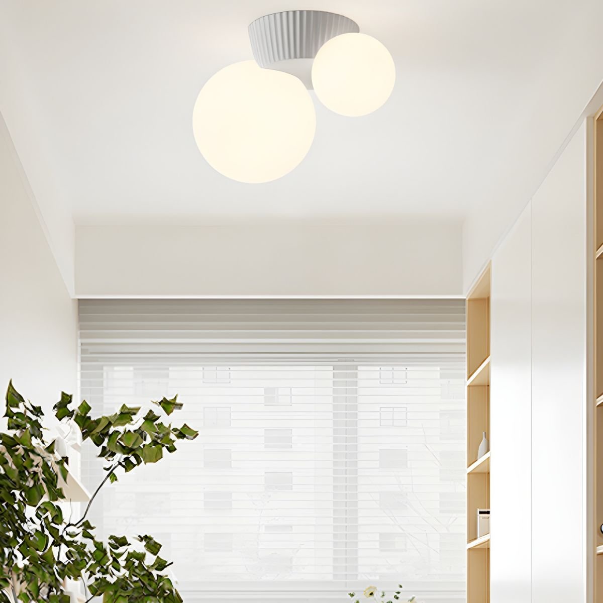 Speelse Plafondlamp Met Dubbele Lichtbollen En Zachte Verlichting