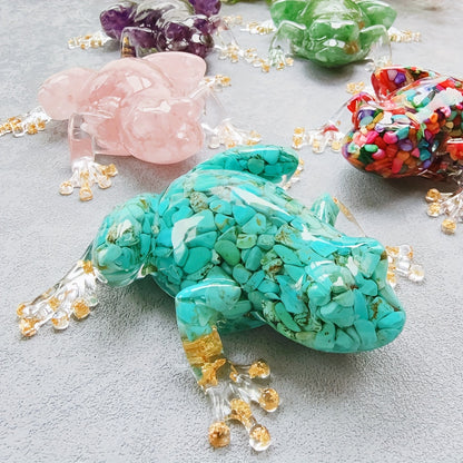 Kristallijm kikker – handgemaakt decoratief beeldje van massief kristal voor interieur en gifting