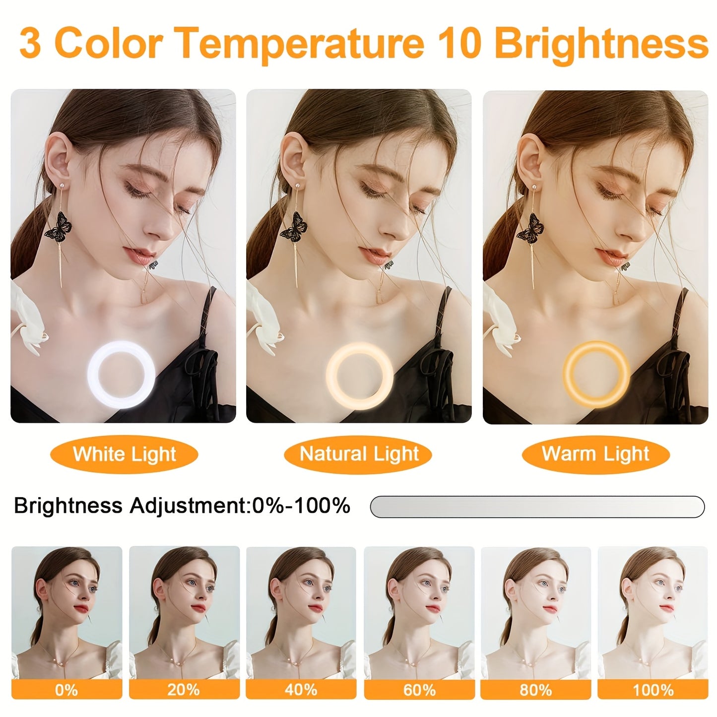 LED Ringlicht 10‑inch met Verstelbaar Statief