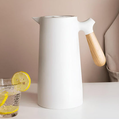 Geïsoleerde Karaf Met Houten Handvat En Dubbelwandige Constructie