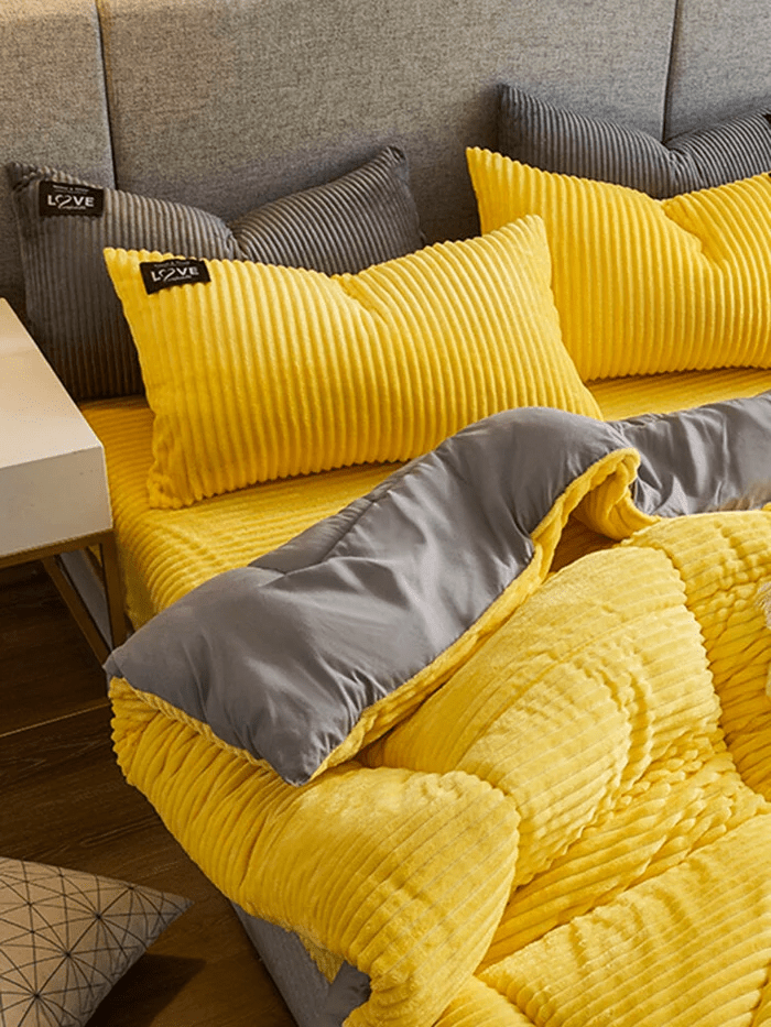Warme Winter Beddengoedset van Koraalfleece en Fluweel