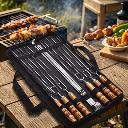 10 Stuks Herbruikbare Roestvrijstalen BBQ Spiezen – Voor Binnen & Buiten Grillen