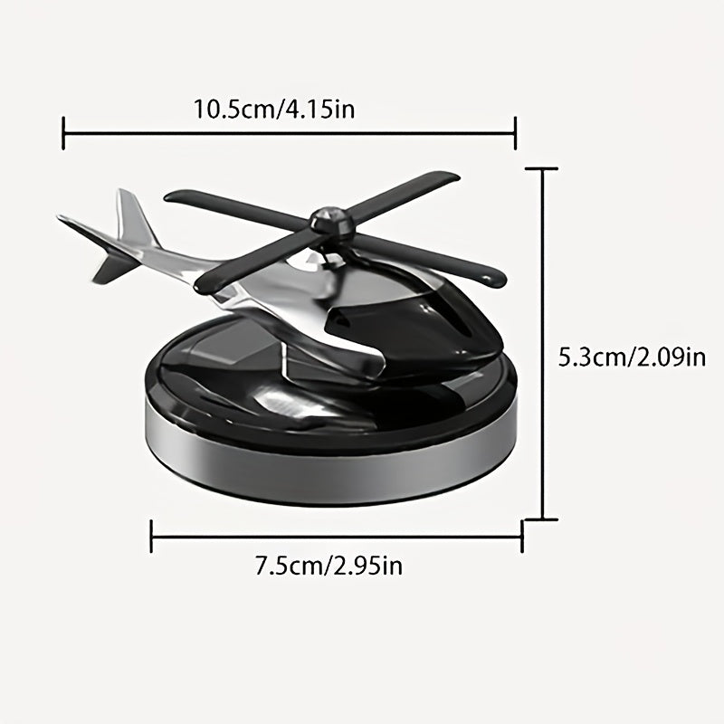 Zilverkleurige Solar Roterende Helikopter Auto Diffuser