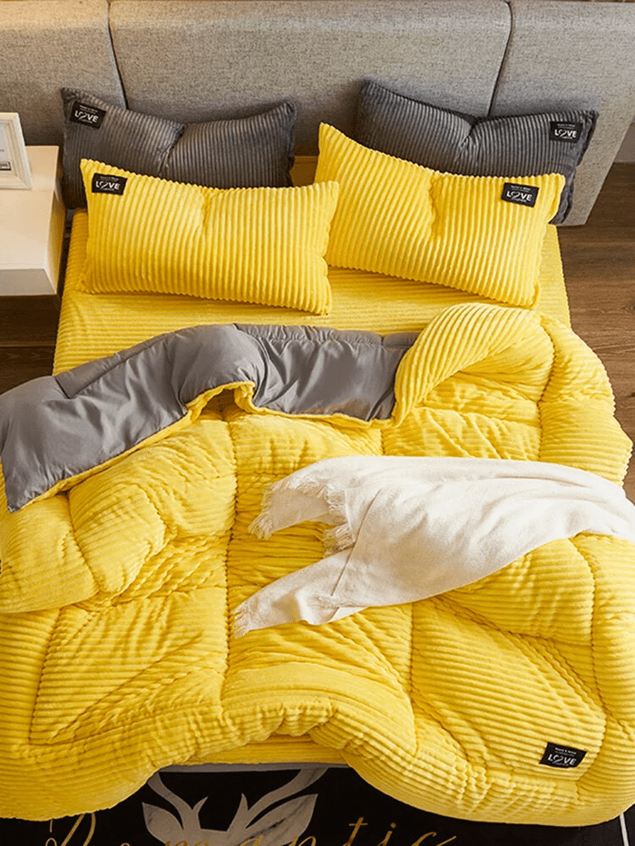 Warme Winter Beddengoedset van Koraalfleece en Fluweel