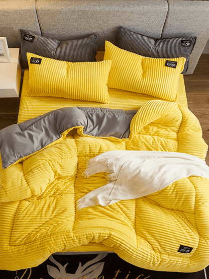 Warme Winter Beddengoedset van Koraalfleece en Fluweel