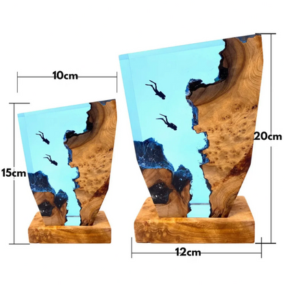 Epoxy Tafellamp Met Onderwaterdesign Voor Sfeervolle En Decoratieve Verlichting