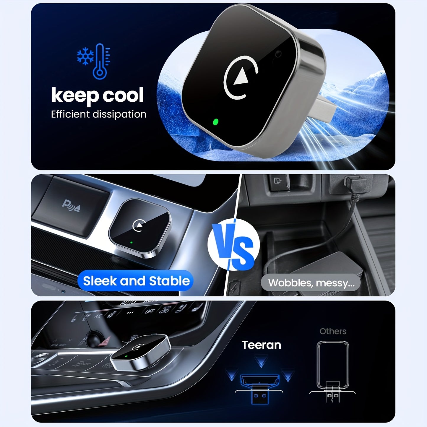 HISMAHO 2-in-1 Draadloze CarPlay & Android Auto Adapter – Plug & Play Auto-Audio Upgrade