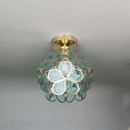 Luxe Plafondlamp Met Bloemvormig Design En Glazen Details