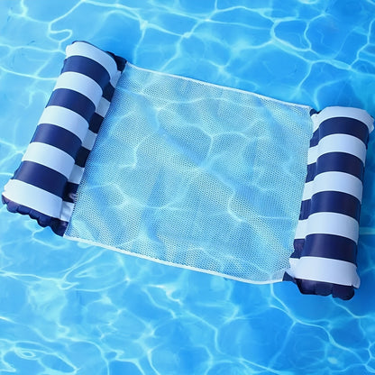 2 Stuks Zwembad Drijvers – Opvouwbare Gestreepte Waterhangmatten van PVC