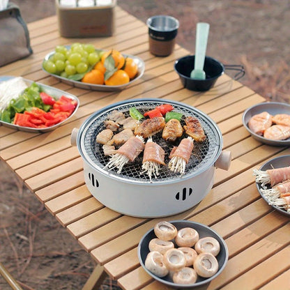 Draagbare Compacte Tafelbarbecue Grillpan – Roestvrij Staal & Geschikt voor Binnen en Buiten