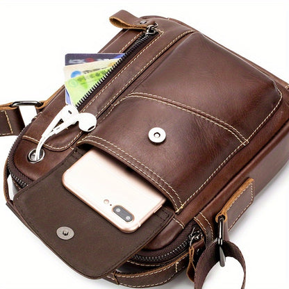 LionCarry Rundleer Handtas – Gelaagde Klasse voor Elke Gelegenheid