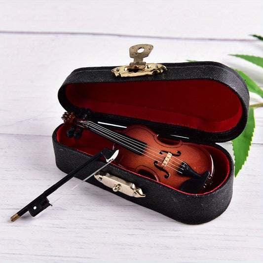 MiniViolin Decoratief Model – Houten Viool met Standaard & Koffer