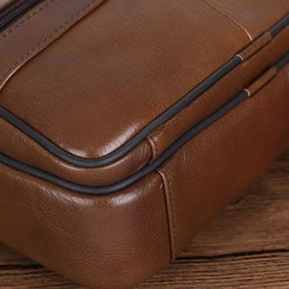 UrbanHide Crossbody Rughoes – Compact Comfort in Echt Leer