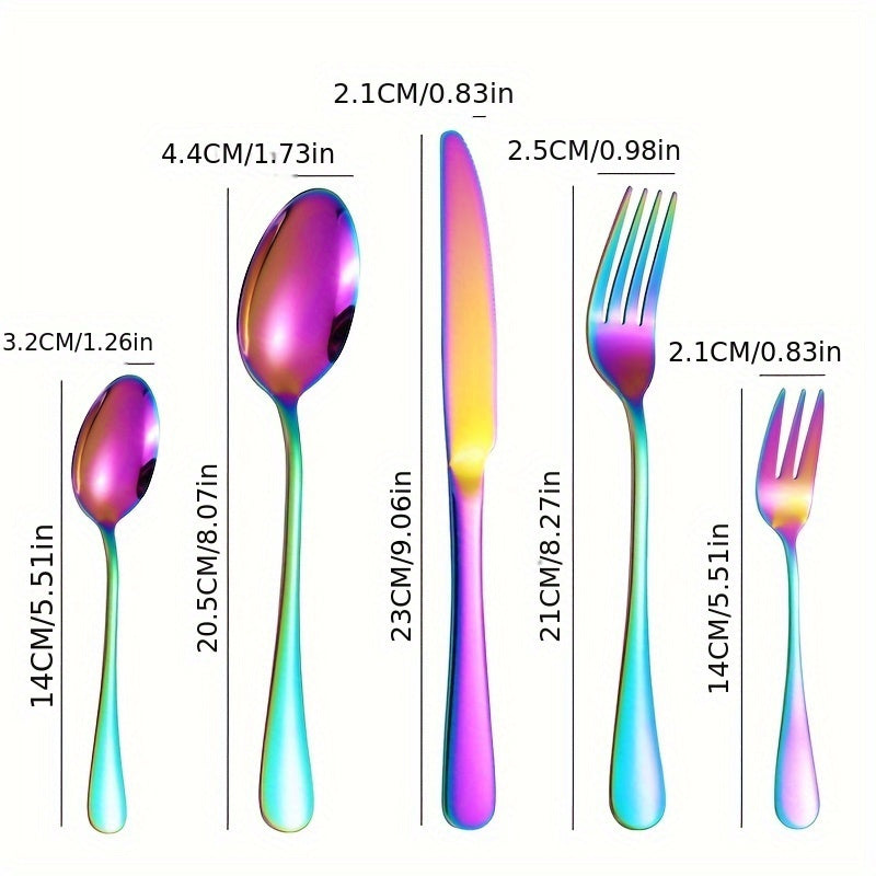 ColorEdge Bestekset – 30-delig Kleurspektakel in Roestvrij Staal