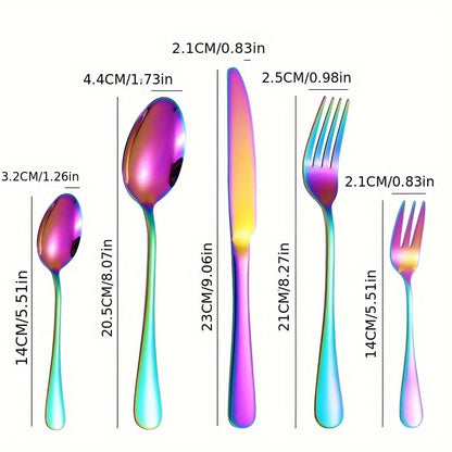 ColorEdge Bestekset – 30-delig Kleurspektakel in Roestvrij Staal