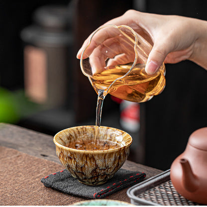 Elementa Jianzhan Theekopjes Set – 5 Handgemaakte Kung Fu Kopjes in Vijf Kleuren