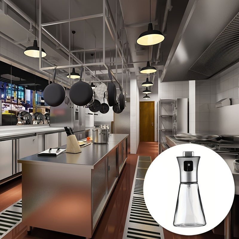 304 Roestvrij Staal & Glas Olie Spuitfles - Grote Capaciteit Gedrukte Spuit voor Keuken, BBQ, Grillen - BPA-Vrij, Driehoeksontwerp, Perfect voor Olijf- en Barbekouolie - Eid Al-Adha Mubarak Cadeau Idee, Keukenaccessoire | Strak Accessoire | Bpa-vrij Mater