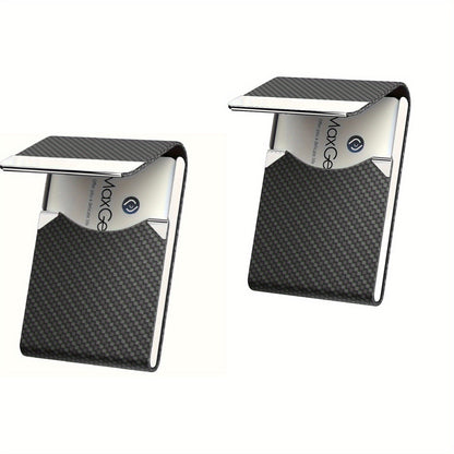 SteelGuard Visitekaartjeshouder – Zwart Carbon Design met RFID-bescherming