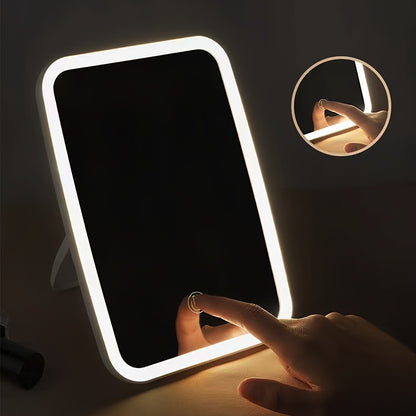 Draagbare LED Make‑upspiegel met Touch‑Bediening