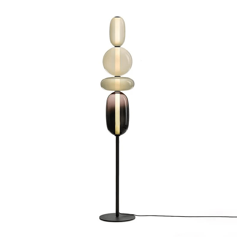 Artistieke Vloerlamp Met Gestapeld Glasdesign En LED-Verlichting