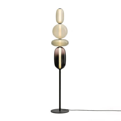 Artistieke Vloerlamp Met Gestapeld Glasdesign En LED-Verlichting