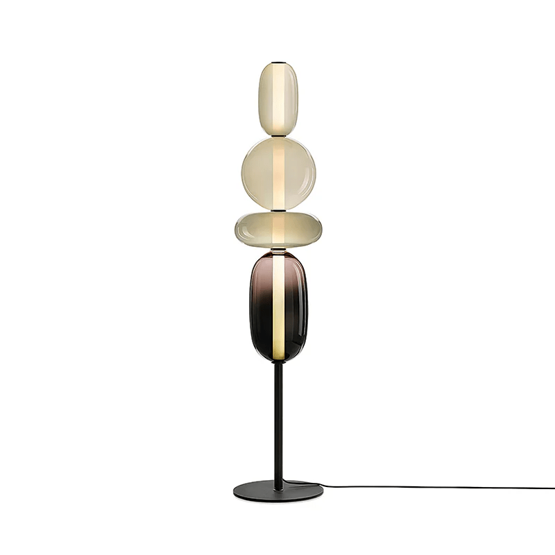 Artistieke Vloerlamp Met Gestapeld Glasdesign En LED-Verlichting